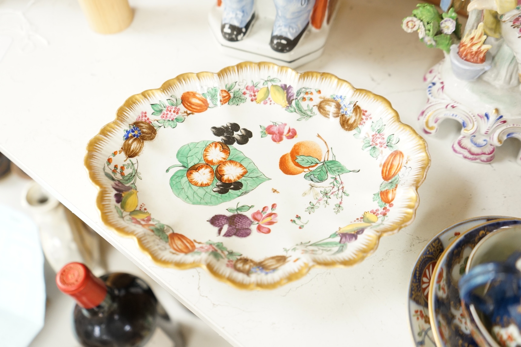 18th century and later ceramics to include first period Worcester, a Doulton ‘Peace’ figurine, Toby jug, etc